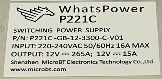 Τροφοδοτικό Whatspower P221C Power Supply For Whatsminer M30s M31s M32